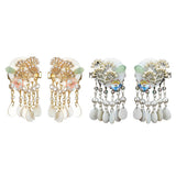 Maxbell Antique Style Hair Clips Hairpins Pearl Beads Tassel Hair Accessories Golden