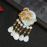 Maxbell Antique Style Hair Clips Hairpins Pearl Beads Tassel Hair Accessories Golden