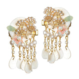 Maxbell Antique Style Hair Clips Hairpins Pearl Beads Tassel Hair Accessories Golden