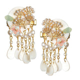 Maxbell Antique Style Hair Clips Hairpins Pearl Beads Tassel Hair Accessories Golden