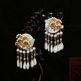 Maxbell Antique Style Hair Clips Hairpins Pearl Beads Tassel Hair Accessories Golden