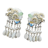 Maxbell Antique Style Hair Clips Hairpins Pearl Beads Tassel Hair Accessories Silver