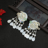Maxbell Antique Style Hair Clips Hairpins Pearl Beads Tassel Hair Accessories Silver