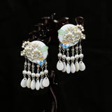Maxbell Antique Style Hair Clips Hairpins Pearl Beads Tassel Hair Accessories Silver