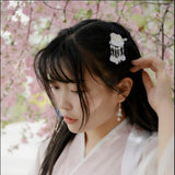 Maxbell Antique Style Hair Clips Hairpins Pearl Beads Tassel Hair Accessories Silver