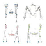 Maxbell Vintage Flower Tassel Hair Stick Hairpin Step Shake Set Hair Jewelry