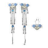 Maxbell Vintage Flower Tassel Hair Stick Hairpin Step Shake Set Hair Jewelry