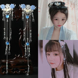 Maxbell Vintage Flower Tassel Hair Stick Hairpin Step Shake Set Hair Jewelry
