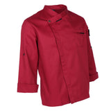 Maxbell Unisex Chef Jackets Coat Long Sleeves Shirt Kitchen Uniforms Red XL