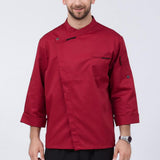 Maxbell Unisex Chef Jackets Coat Long Sleeves Shirt Kitchen Uniforms Red XL