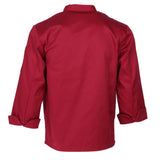 Maxbell Unisex Chef Jackets Coat Long Sleeves Shirt Kitchen Uniforms Red XL