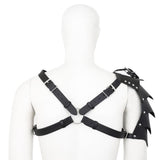 Mens PU Leather X Adjustable Chest Half Harness Body Harness Cosplay Costume