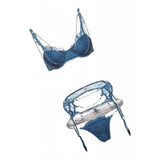 Maxbell Maxbell Crystal Chain Sexy Lingerie Women 3 Piece Lace Bodysuit Bra and Panty Set M