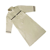 Muslim Arab Boy Thobe Thawb Caftan Long Sleeves Mandarin Neck Beige 120cm