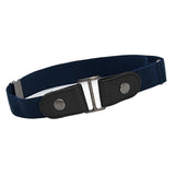 Maxbell 2 Pieces No Buckle Stretch Belt for Men and Women Brown Dark Blue