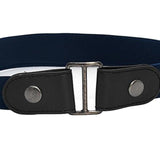 Maxbell 2 Pieces No Buckle Stretch Belt for Men and Women Brown Dark Blue