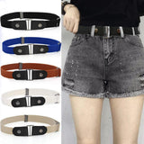 Maxbell 2 Pieces No Buckle Stretch Belt for Men and Women Brown Dark Blue