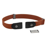 Maxbell 2 Pieces No Buckle Stretch Belt for Men and Women Brown Dark Blue