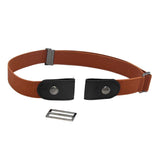Maxbell 2 Pieces No Buckle Stretch Belt for Men and Women Brown Dark Blue