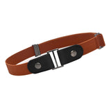 Maxbell 2 Pieces No Buckle Stretch Belt for Men and Women Brown Dark Blue
