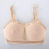 Pocket Bra Crop Top Silicone Fake Boobs for Mastectomy Tank Top XS-XL S