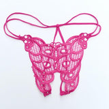 Maxbell Women Sexy Hollow Strap Briefs Underwear G-string T-back Thong Tangas Rose Red - Aladdin Shoppers
