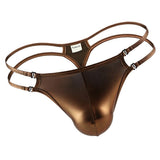 Maxbell Maxbell Men Sexy G-String Thong Briefs Jockstrap Underwear T-Back Lingerie Gold L