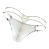 Maxbell Maxbell Men Sexy G-String Thong Briefs Jockstrap Underwear T-Back Lingerie Silver M