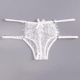Maxbell Maxbell Sexy Hollow-out Lace 3pcs Lingerie Underwear Nightwear Bra G-String Set XL