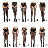 Maxbell Black Sexy Women Leggings Stockings Garters Belt Pantyhose Multi Style 1 - Aladdin Shoppers