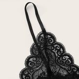 Maxbell Maxbell Women Sexy Lace Vest Crop Tops Panty Lingerie Sleepwear Golden L