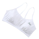 Teen Bra Girls Soft Breathable Training Bra Vest Seamless Wireless White