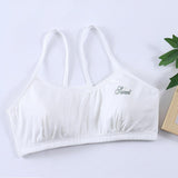 Teen Bra Girls Soft Breathable Training Bra Vest Seamless Wireless White