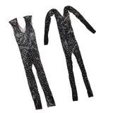 Maxbell Men Gay Sexy Bodystocking Rhinestones Fishnet Jumpsuit Pantyhose Sleeveless - Aladdin Shoppers