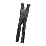 Maxbell Men Gay Sexy Bodystocking Rhinestones Fishnet Jumpsuit Pantyhose Sleeveless - Aladdin Shoppers