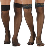 Maxbell Men's Sissy Sexy Black Mesh Socks Pantyhose Hosiery Elastic Stockings 80cm