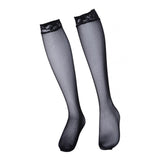 Maxbell Maxbell Men's Sexy Mesh Floral Lace Trim Anti-slip Knee High Socks Adults Stockings