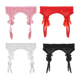 Maxbell Maxbell Women Sexy Garter Belt Strap Lace Bow Suspender Belt Dance Clubwear Pink