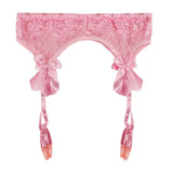 Maxbell Maxbell Women Sexy Garter Belt Strap Lace Bow Suspender Belt Dance Clubwear Pink