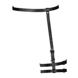 Maxbell Maxbell Women Sexy Leather Harness Garter Belt Adjustable Waist Leg Belt Black