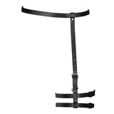 Maxbell Maxbell Women Sexy Leather Harness Garter Belt Adjustable Waist Leg Belt Black