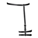 Maxbell Maxbell Women Sexy Leather Harness Garter Belt Adjustable Waist Leg Belt Black