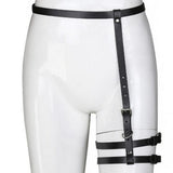 Maxbell Maxbell Women Sexy Leather Harness Garter Belt Adjustable Waist Leg Belt Black