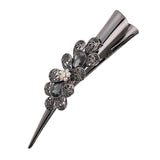 Maxbell 5xCrystal Metal Hair Grip for Thick Hair Womens Hair Jewelry Gray