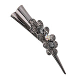 Maxbell 5xCrystal Metal Hair Grip for Thick Hair Womens Hair Jewelry Gray