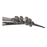 Maxbell 6xCrystal Metal Hair Grip for Thick Hair Womens Hair Jewelry Gray
