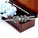 Maxbell 5xCrystal Metal Hair Grip for Thick Hair Womens Hair Jewelry Gray