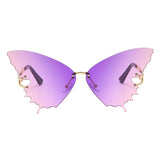 Cat Eye Sunglasses Oversized Fashion Butterfly Eyewear UV400 Gradient Purple