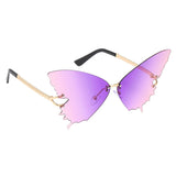 Cat Eye Sunglasses Oversized Fashion Butterfly Eyewear UV400 Gradient Purple