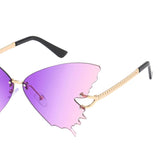 Cat Eye Sunglasses Oversized Fashion Butterfly Eyewear UV400 Gradient Purple